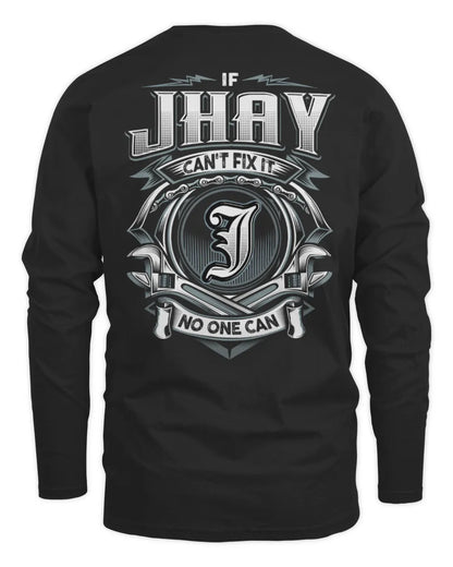 JHAY AP81-K4-626 - Personalized Ahmed Quote Apparel “If Ahmed Can't Fix It, No One Can” - Men's Long Sleeved T-Shirt - Black