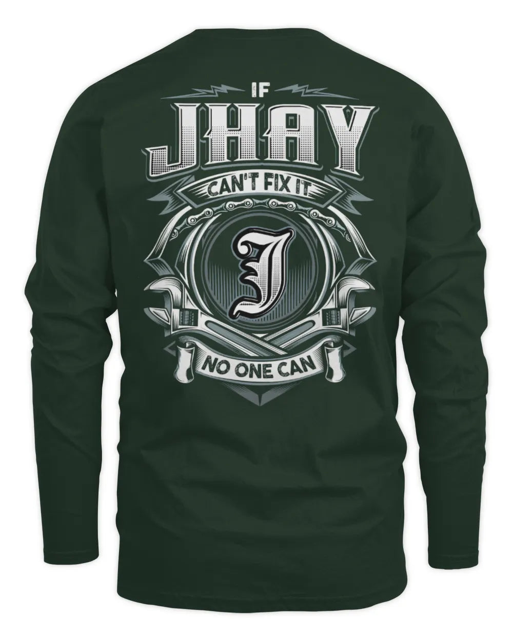 JHAY AP81-K4-626 - Personalized Ahmed Quote Apparel “If Ahmed Can't Fix It, No One Can” - Men's Long Sleeved T-Shirt - Forest Green