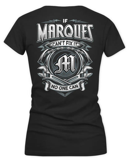 MARQUES AP81-K4-626 - Personalized Ahmed Quote Apparel “If Ahmed Can't Fix It, No One Can” - Women's V-Neck T-Shirt - Black