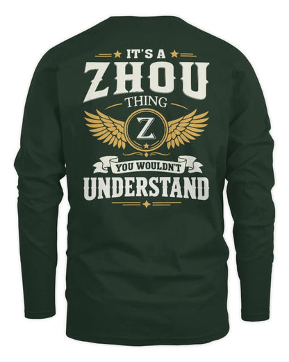 ZHOU KT06-M008 It’s a [NAME] Thing – You Wouldn’t Understand | Personalized Vintage T-Shirt - Men's Long Sleeved T-Shirt - Forest Green