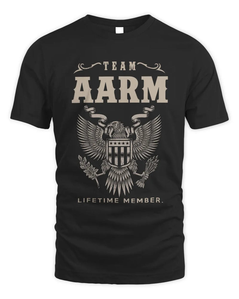 AARM TP06-K82 – Personalized Classic Style Apparel “Team NAME Lifetime Member” - Unisex Standard T-Shirt - Black