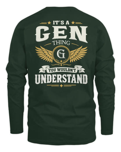 GEN KT06-M008 It’s a [NAME] Thing – You Wouldn’t Understand | Personalized Vintage T-Shirt - Men's Long Sleeved T-Shirt - Forest Green