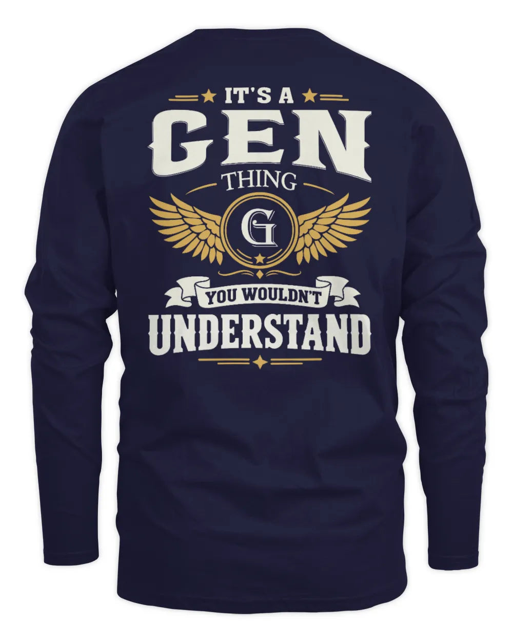 GEN KT06-M008 It’s a [NAME] Thing – You Wouldn’t Understand | Personalized Vintage T-Shirt - Men's Long Sleeved T-Shirt - Navy