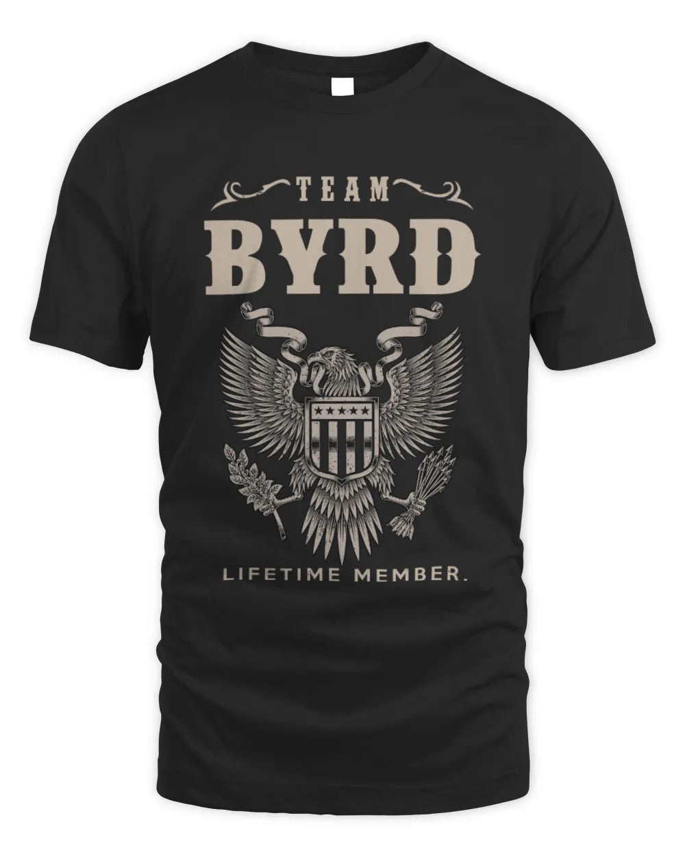 BYRD TP06-K82 – Personalized Classic Style Apparel “Team NAME Lifetime Member” - Unisex Standard T-Shirt - Black