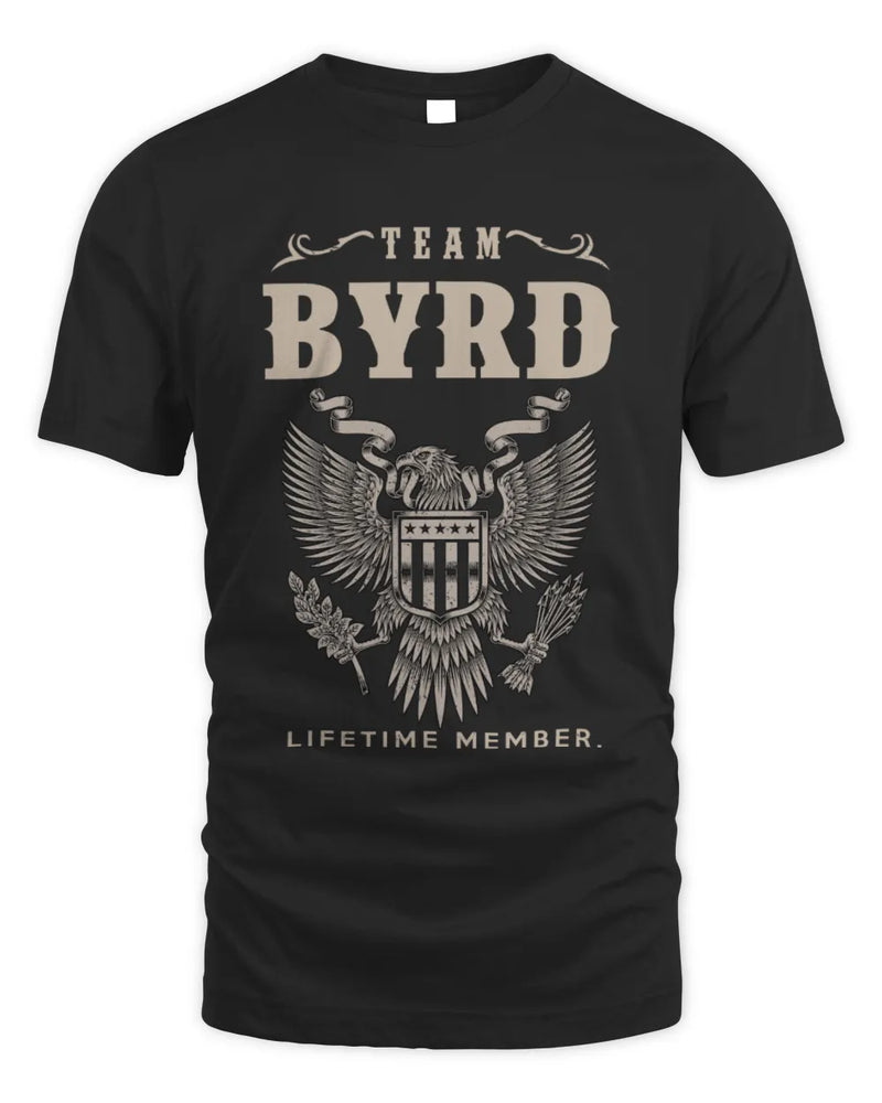 BYRD TP06-K82 – Personalized Classic Style Apparel “Team NAME Lifetime Member” - Unisex Standard T-Shirt - Black