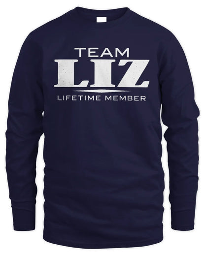 LIZ BL62-K4-128 - Personalized “Team NAME Lifetime Member” - Men's Long Sleeved T-Shirt - Navy