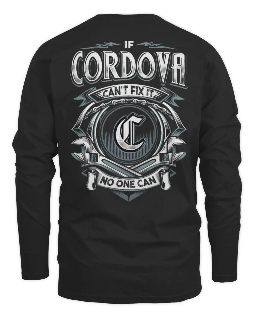 CORDOVA AP81-K4-626 - Personalized Ahmed Quote Apparel “If Ahmed Can't Fix It, No One Can” - Men's Long Sleeved T-Shirt - Black