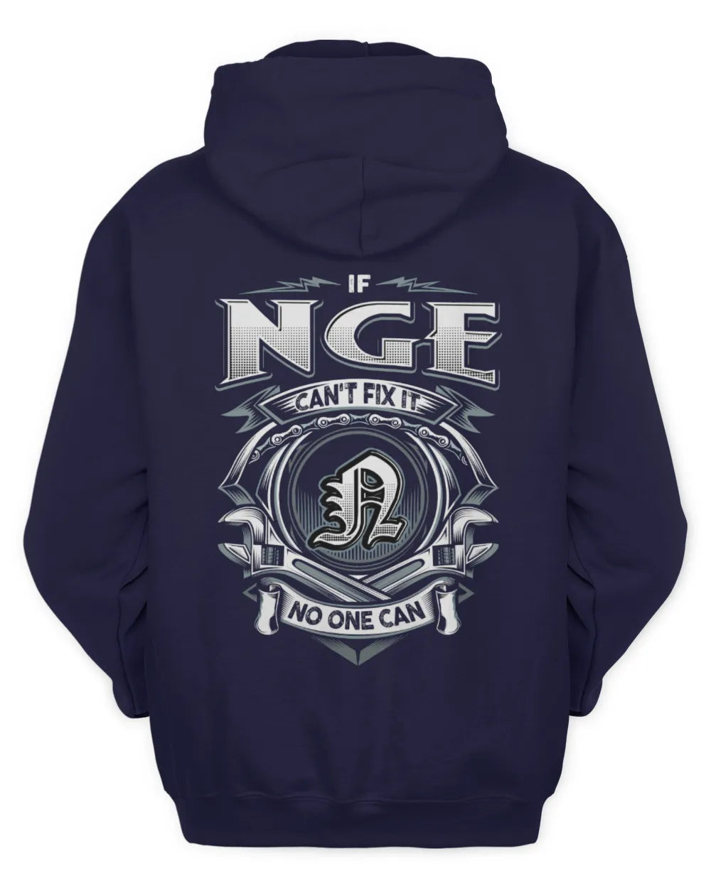 NGE AP81-K4-626 - Personalized Ahmed Quote Apparel “If Ahmed Can't Fix It, No One Can” - Unisex Hoodie - Navy