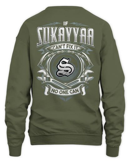 SUKAYYAA AP81-K4-626 - Personalized Ahmed Quote Apparel “If Ahmed Can't Fix It, No One Can” - Unisex Sweatshirt - Military Green