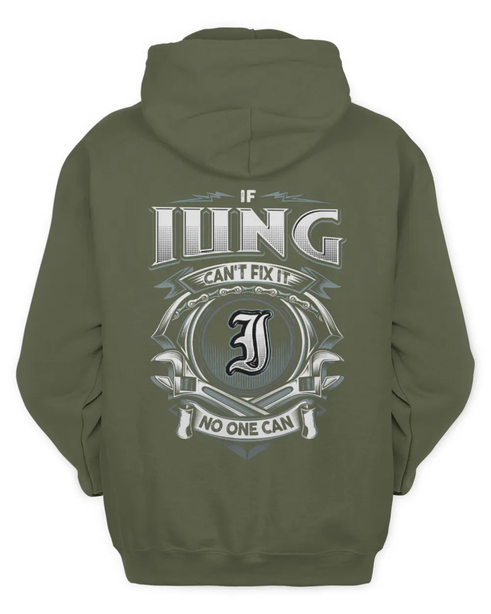 IUNG AP81-K4-626 - Personalized Ahmed Quote Apparel “If Ahmed Can't Fix It, No One Can” - Unisex Hoodie - Military Green