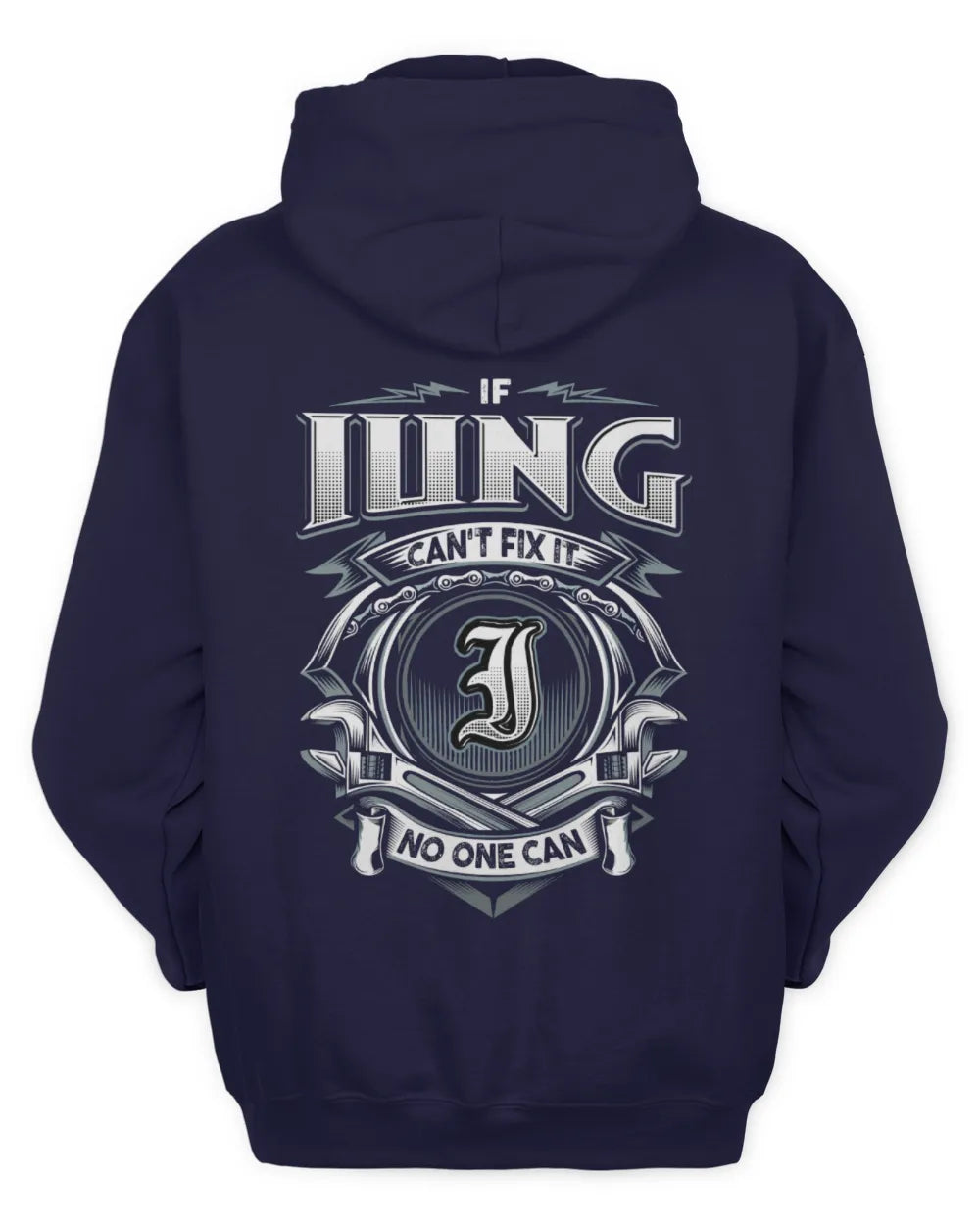 IUNG AP81-K4-626 - Personalized Ahmed Quote Apparel “If Ahmed Can't Fix It, No One Can” - Unisex Hoodie - Navy