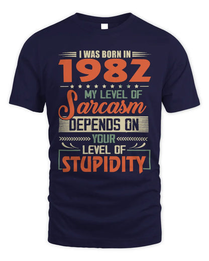 1982 HH89-K2 – Vintage Born to Be Sarcastic T-Shirt - Unisex Standard T-Shirt - Navy