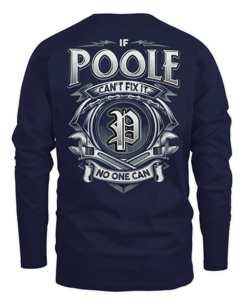POOLE AP81-K4-626 - Personalized Ahmed Quote Apparel “If Ahmed Can't Fix It, No One Can” - Men's Long Sleeved T-Shirt - Navy