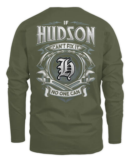HUDSON AP81-K4-626 - Personalized Ahmed Quote Apparel “If Ahmed Can't Fix It, No One Can” - Men's Long Sleeved T-Shirt - Military Green
