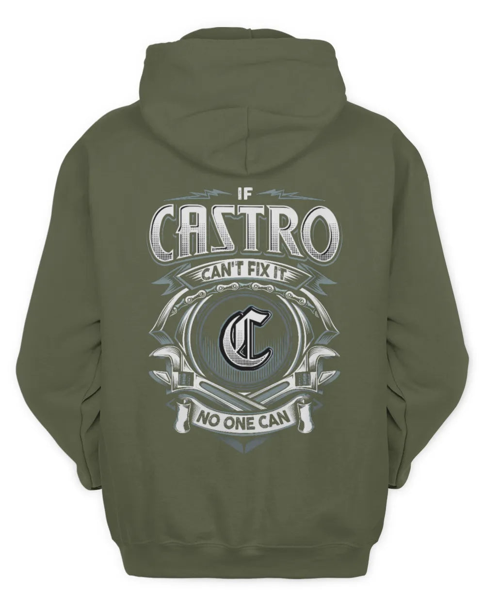 CASTRO AP81-K4-626 - Personalized Ahmed Quote Apparel “If Ahmed Can't Fix It, No One Can” - Unisex Hoodie - Military Green
