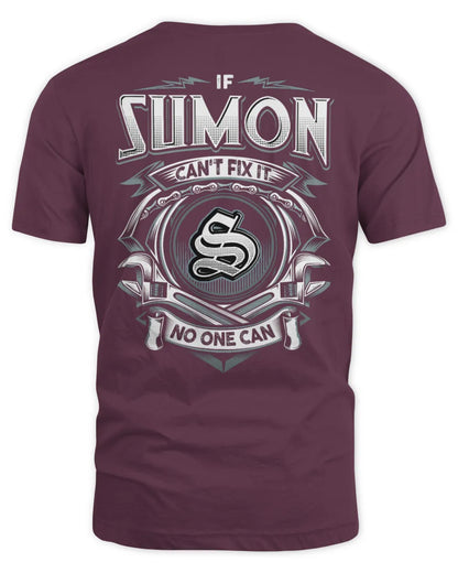 SUMON AP81-K4-626 - Personalized Ahmed Quote Apparel “If Ahmed Can't Fix It, No One Can” - Unisex Standard T-Shirt - Maroon