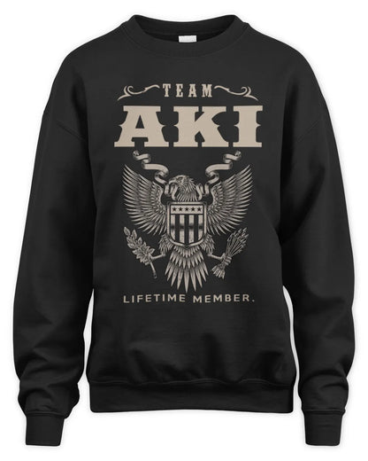 AKI TP06-K82 – Personalized Classic Style Apparel “Team NAME Lifetime Member” - Unisex Sweatshirt - Black