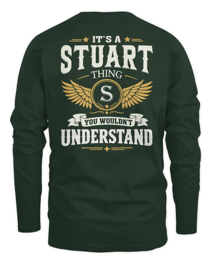 STUART KT06-M008 It’s a [NAME] Thing – You Wouldn’t Understand | Personalized Vintage T-Shirt - Men's Long Sleeved T-Shirt - Forest Green