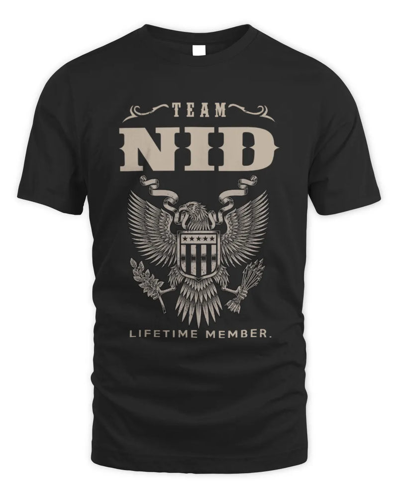 NID TP06-K82 – Personalized Classic Style Apparel “Team NAME Lifetime Member” - Unisex Standard T-Shirt - Black