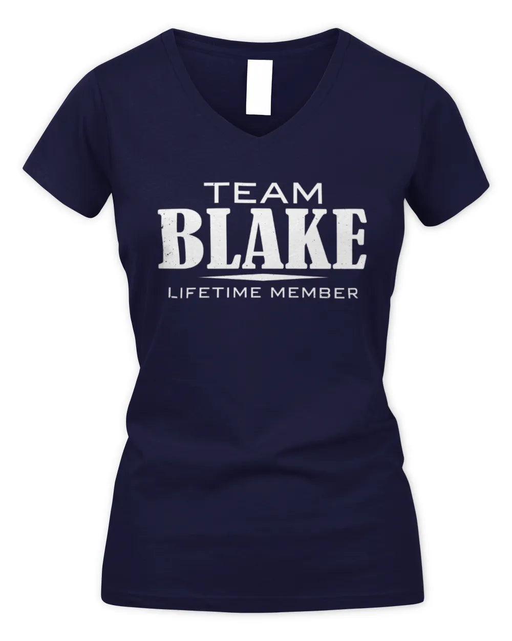 BLAKE BL62-K4-128 - Personalized “Team NAME Lifetime Member” - Women's V-Neck T-Shirt - Navy