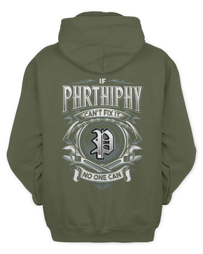 PHRTHIPHY AP81-K4-626 - Personalized Ahmed Quote Apparel “If Ahmed Can't Fix It, No One Can” - Unisex Hoodie - Military Green
