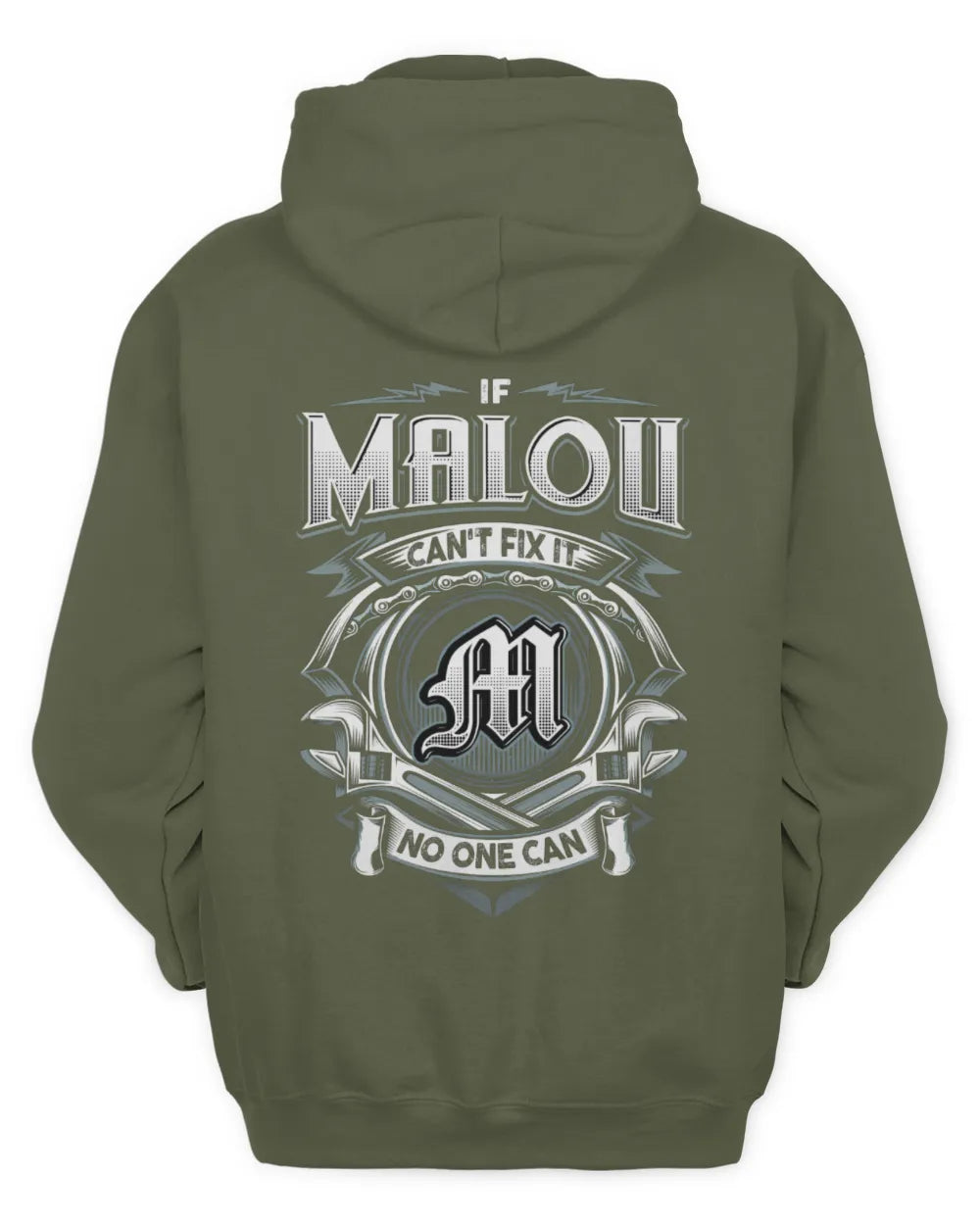 MALOU AP81-K4-626 - Personalized Ahmed Quote Apparel “If Ahmed Can't Fix It, No One Can” - Unisex Hoodie - Military Green