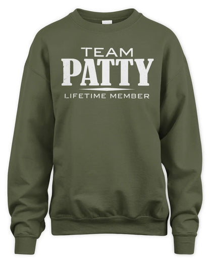 PATTY BL62-K4-128 - Personalized “Team NAME Lifetime Member” - Unisex Sweatshirt - Military Green