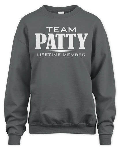PATTY BL62-K4-128 - Personalized “Team NAME Lifetime Member” - Unisex Sweatshirt - Charcoal