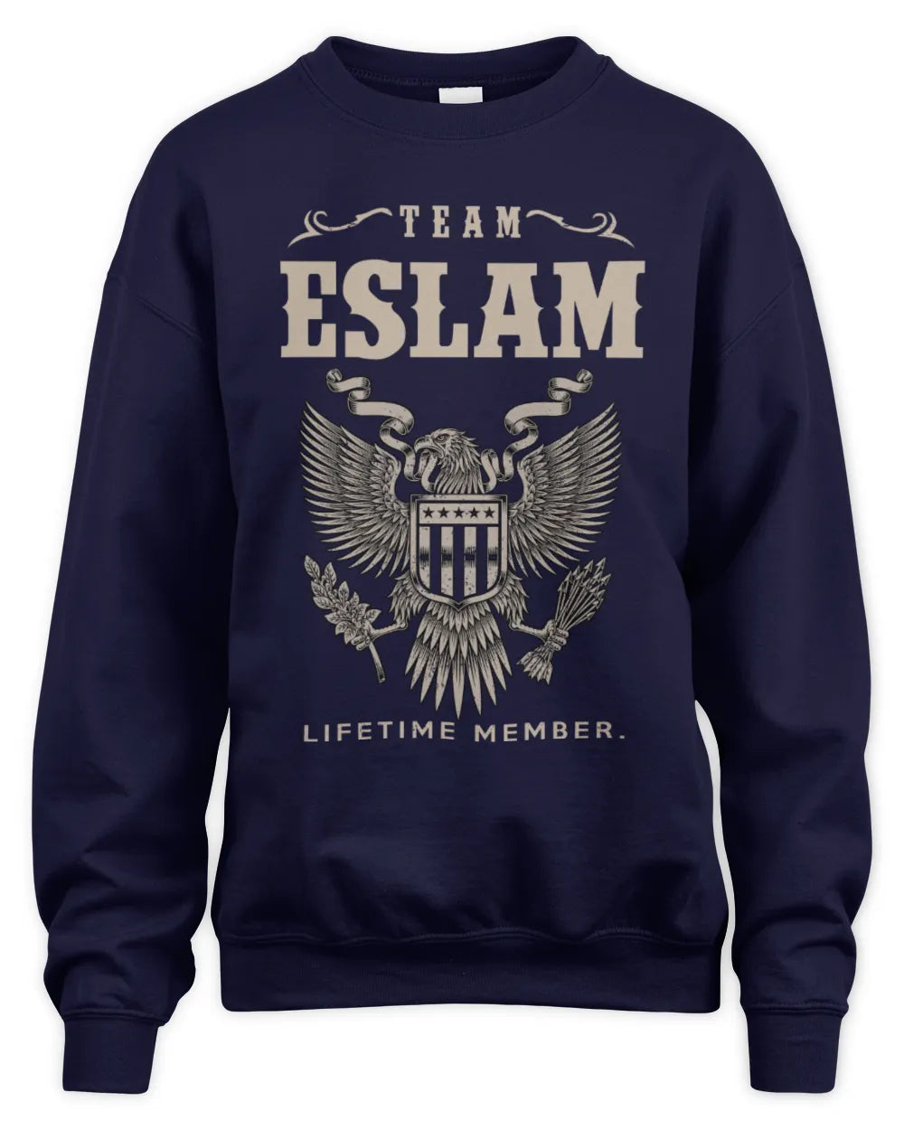 ESLAM TP06-K82 – Personalized Classic Style Apparel “Team NAME Lifetime Member” - Unisex Sweatshirt - Navy