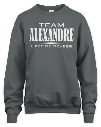ALEXANDRE BL62-K4-128 - Personalized “Team NAME Lifetime Member” - Unisex Sweatshirt - Charcoal
