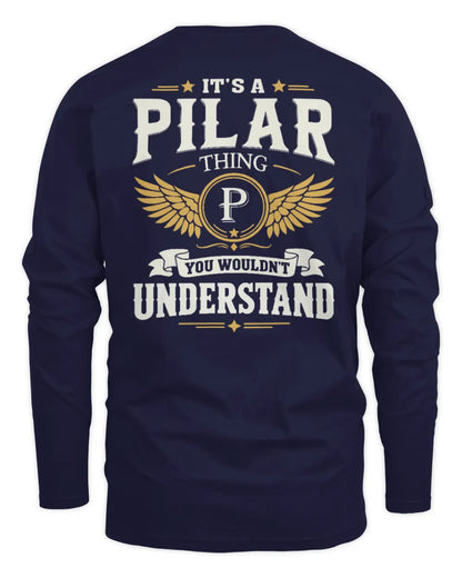 PILAR KT06-M008 It’s a [NAME] Thing – You Wouldn’t Understand | Personalized Vintage T-Shirt - Men's Long Sleeved T-Shirt - Navy