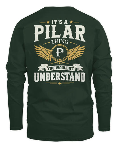 PILAR KT06-M008 It’s a [NAME] Thing – You Wouldn’t Understand | Personalized Vintage T-Shirt - Men's Long Sleeved T-Shirt - Forest Green