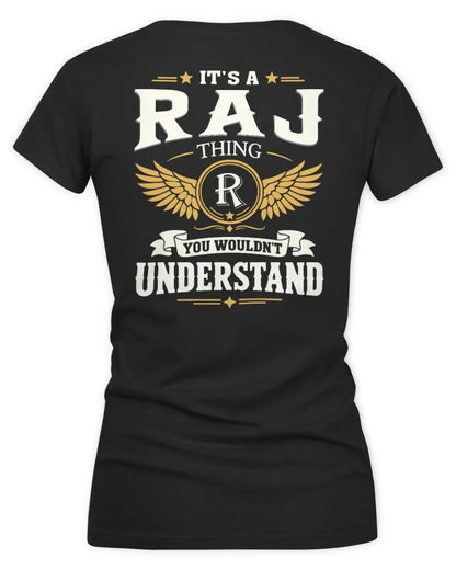RAJ KT06-M008 It’s a [NAME] Thing – You Wouldn’t Understand | Personalized Vintage T-Shirt - Women's V-Neck T-Shirt - Black
