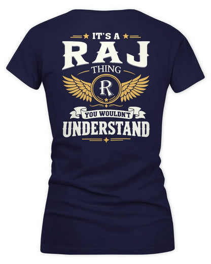 RAJ KT06-M008 It’s a [NAME] Thing – You Wouldn’t Understand | Personalized Vintage T-Shirt - Women's V-Neck T-Shirt - Navy