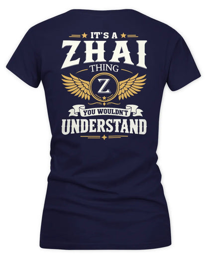 ZHAI KT06-M008 It’s a [NAME] Thing – You Wouldn’t Understand | Personalized Vintage T-Shirt - Women's V-Neck T-Shirt - Navy
