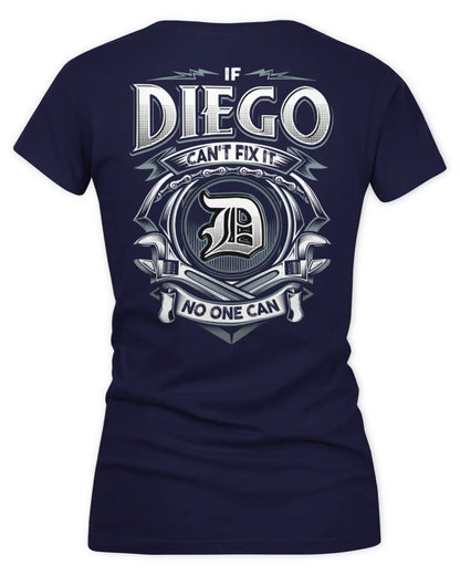 DIEGO AP81-K4-626 - Personalized Ahmed Quote Apparel “If Ahmed Can't Fix It, No One Can” - Women's V-Neck T-Shirt - Navy