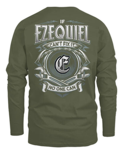 EZEQUIEL AP81-K4-626 - Personalized Ahmed Quote Apparel “If Ahmed Can't Fix It, No One Can” - Men's Long Sleeved T-Shirt - Military Green
