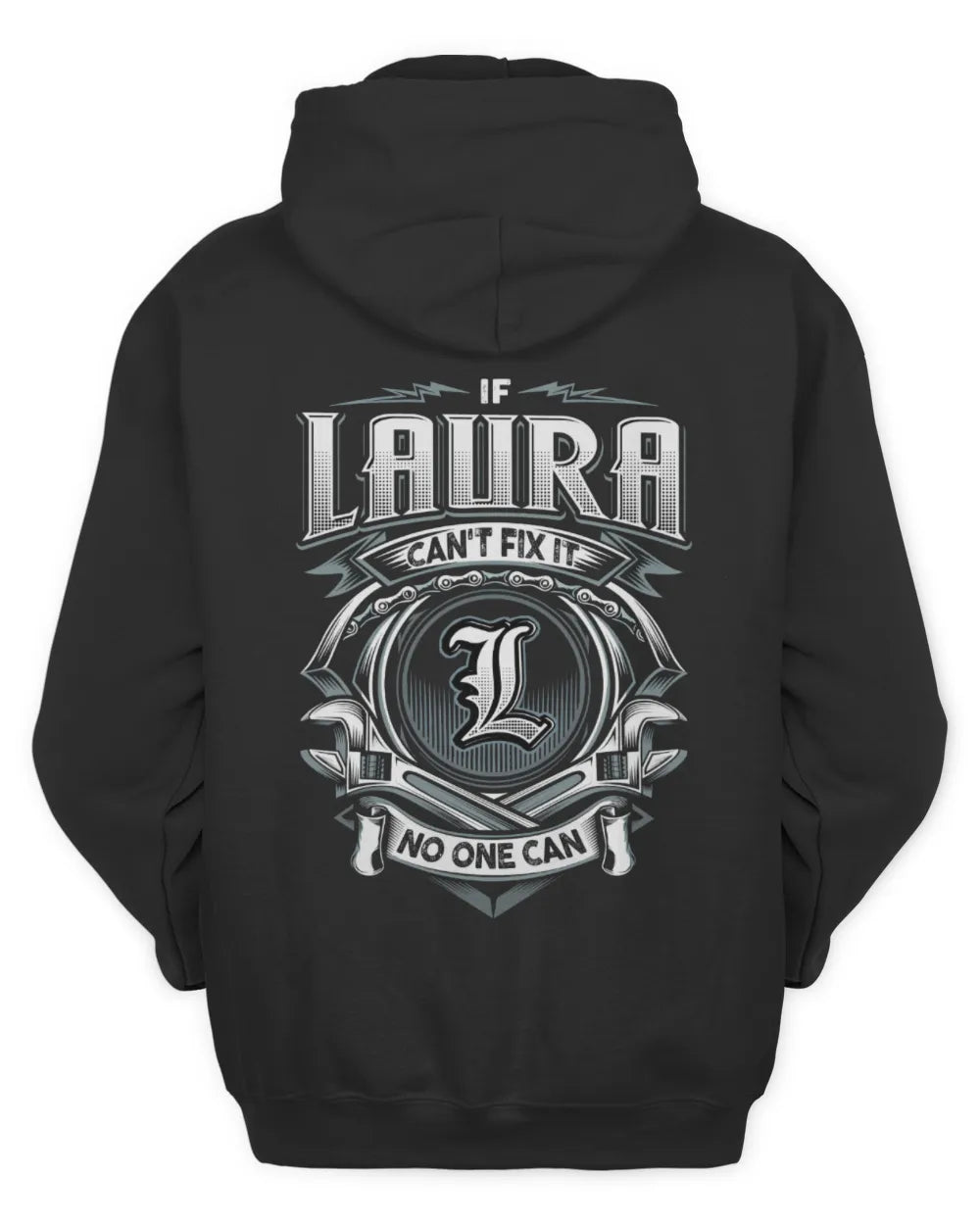 LAURA AP81-K4-626 - Personalized Ahmed Quote Apparel “If Ahmed Can't Fix It, No One Can” - Unisex Hoodie - Black