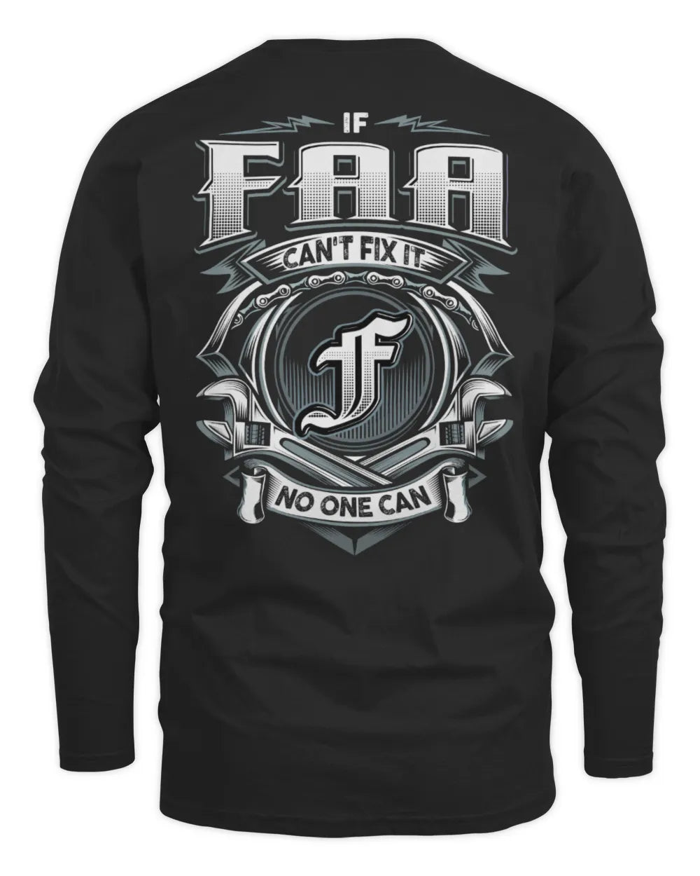 FAA AP81-K4-626 - Personalized Ahmed Quote Apparel “If Ahmed Can't Fix It, No One Can” - Men's Long Sleeved T-Shirt - Black