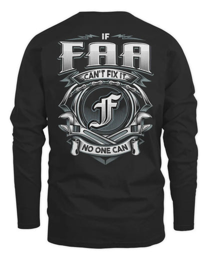 FAA AP81-K4-626 - Personalized Ahmed Quote Apparel “If Ahmed Can't Fix It, No One Can” - Men's Long Sleeved T-Shirt - Black