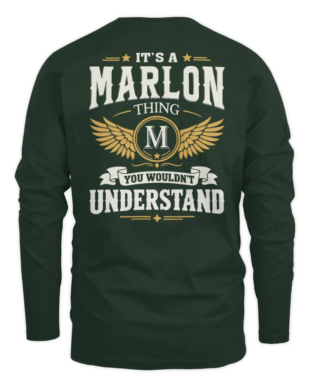 MARLON KT06-M008 It’s a [NAME] Thing – You Wouldn’t Understand | Personalized Vintage T-Shirt - Men's Long Sleeved T-Shirt - Forest Green