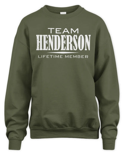 HENDERSON BL62-K4-128 - Personalized “Team NAME Lifetime Member” - Unisex Sweatshirt - Military Green