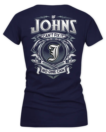JOHNS AP81-K4-626 - Personalized Ahmed Quote Apparel “If Ahmed Can't Fix It, No One Can” - Women's V-Neck T-Shirt - Navy