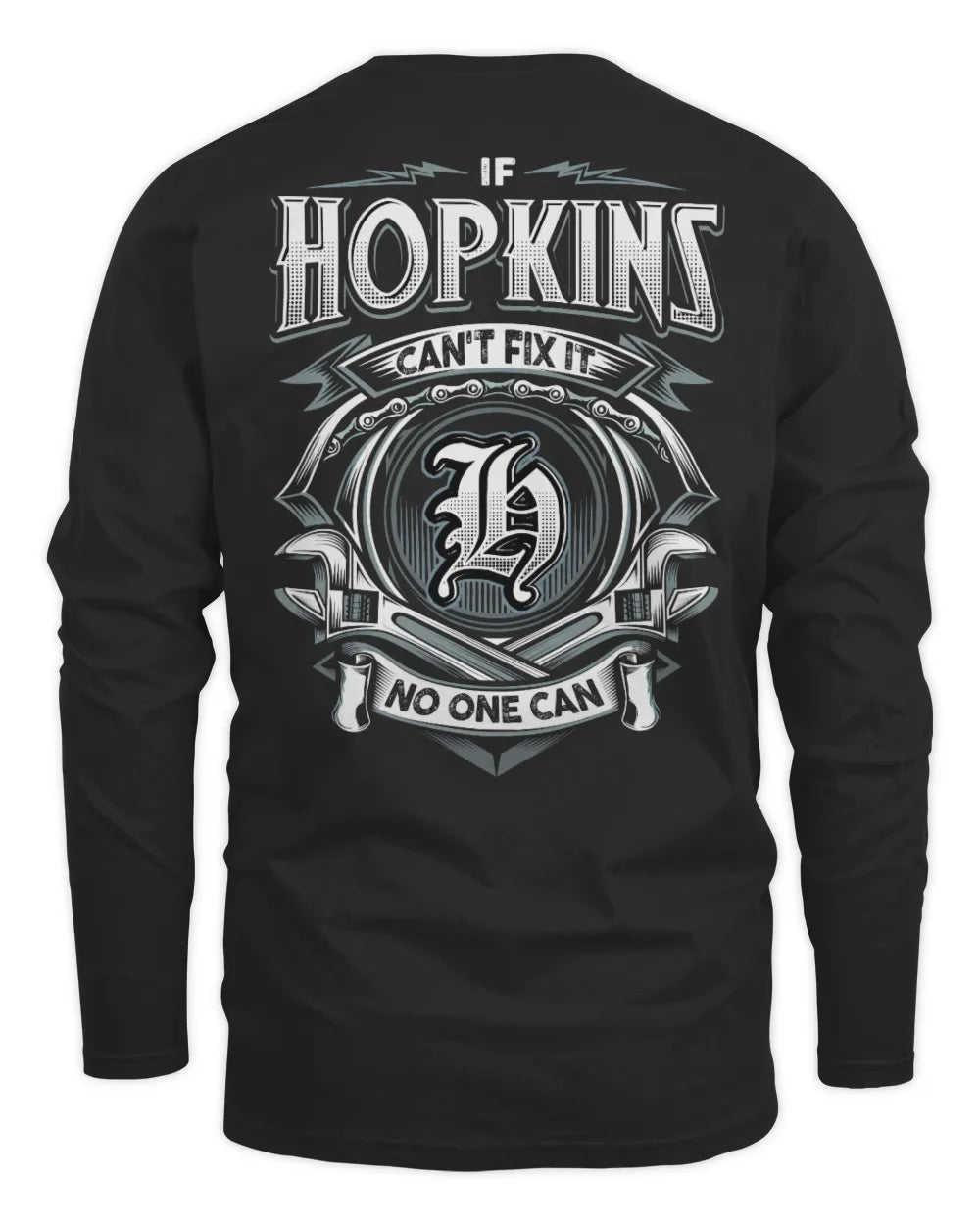 HOPKINS AP81-K4-626 - Personalized Ahmed Quote Apparel “If Ahmed Can't Fix It, No One Can” - Men's Long Sleeved T-Shirt - Black