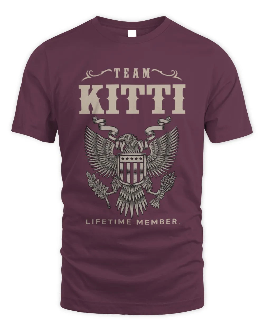 KITTI TP06-K82 – Personalized Classic Style Apparel “Team NAME Lifetime Member” - Unisex Standard T-Shirt - Maroon