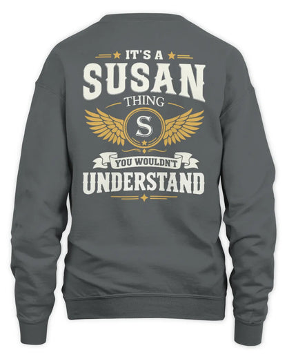 SUSAN KT06-M008 It’s a [NAME] Thing – You Wouldn’t Understand | Personalized Vintage T-Shirt - Unisex Sweatshirt - Charcoal