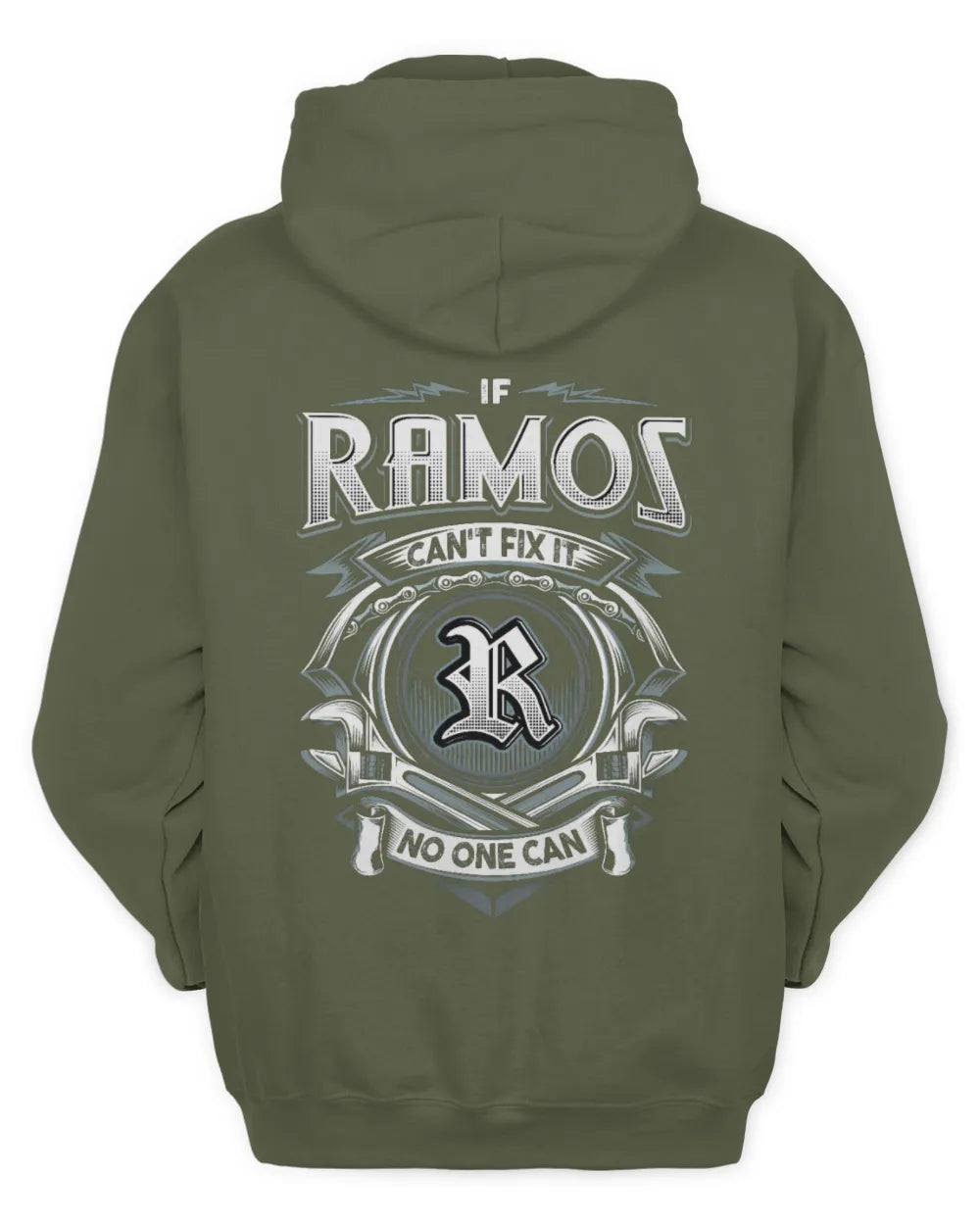 RAMOS AP81-K4-626 - Personalized Ahmed Quote Apparel “If Ahmed Can't Fix It, No One Can” - Unisex Hoodie - Military Green