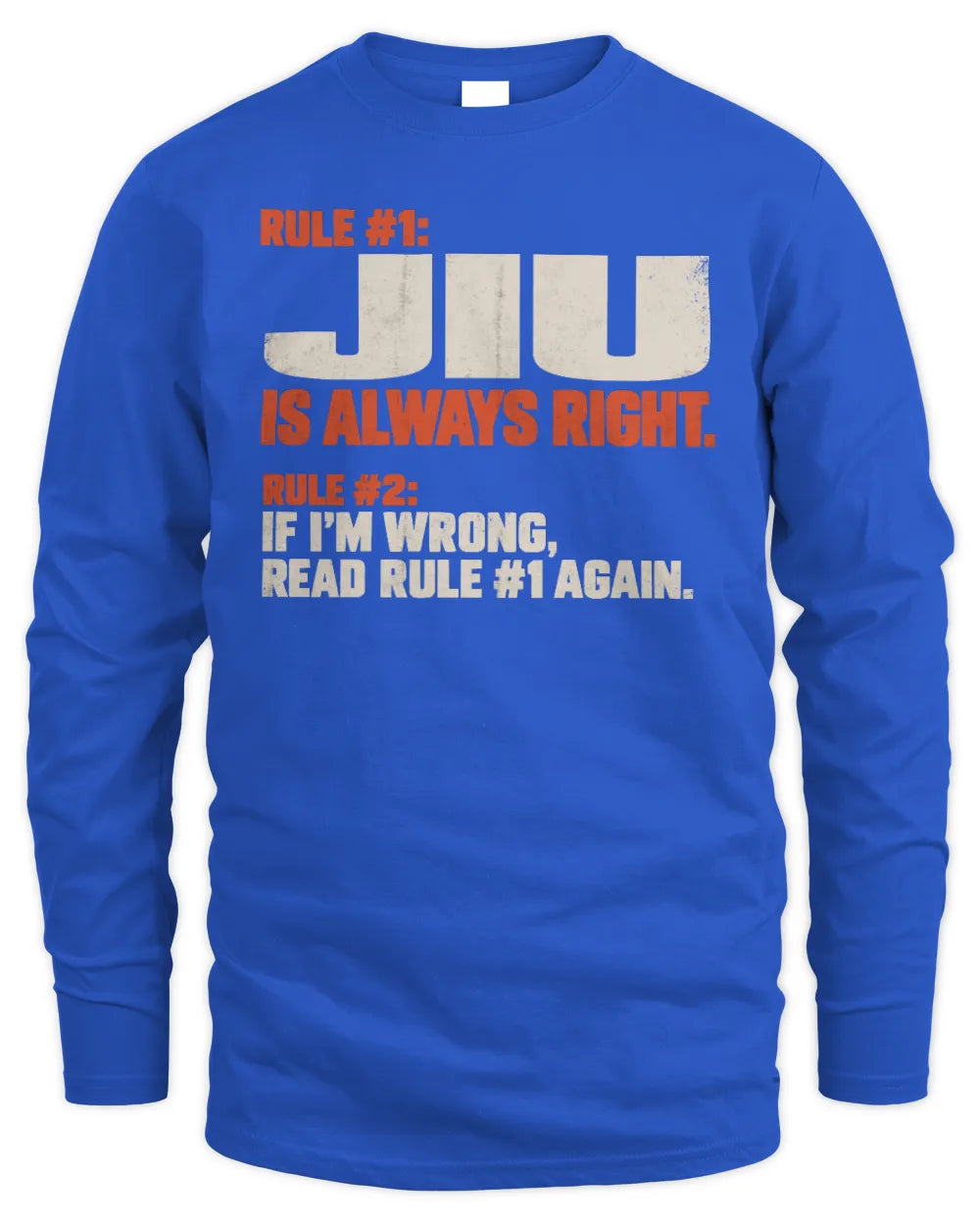 JIU NP1-H006 - Always Right Personalized Name T-Shirt – Funny Custom Name Shirt - Men's Long Sleeved T-Shirt - Royal