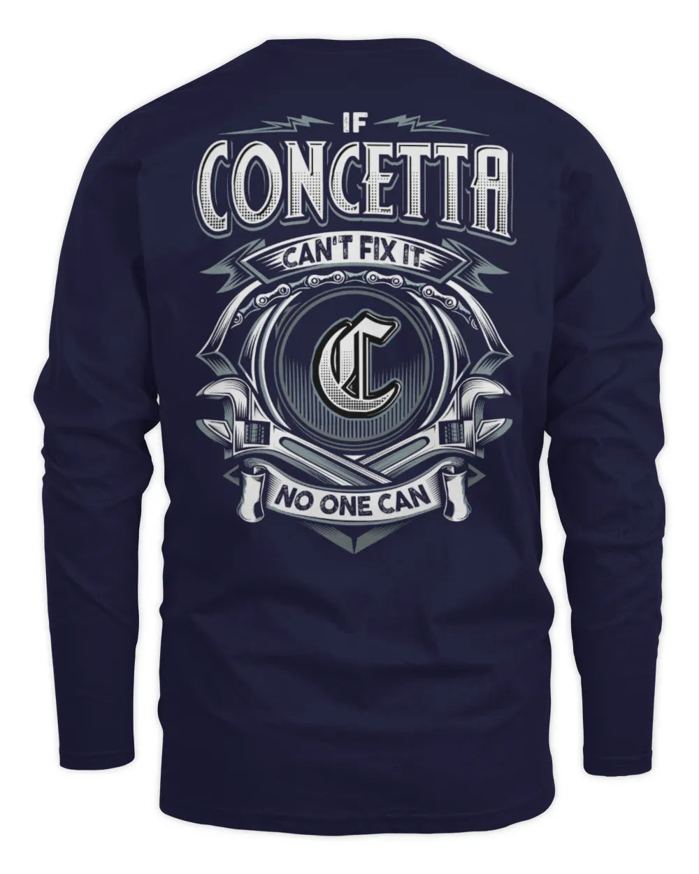 CONCETTA AP81-K4-626 - Personalized Ahmed Quote Apparel “If Ahmed Can't Fix It, No One Can” - Men's Long Sleeved T-Shirt - Navy
