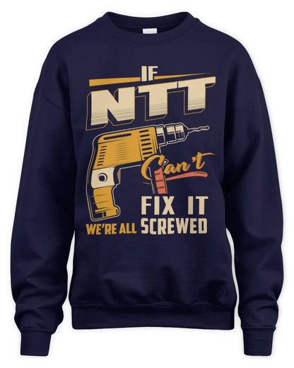 NTT TP22-K4-228 - Personalized Handyman T-Shirt “If AARON Can’t Fix It, We’re All Screwed” - Unisex Sweatshirt - Navy